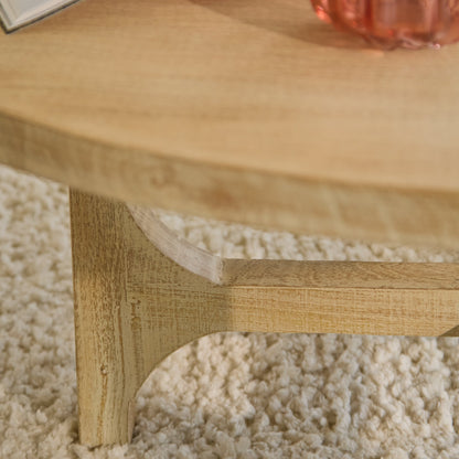 Jade Chalked Mango Wood Oval Coffee Table - Laura James