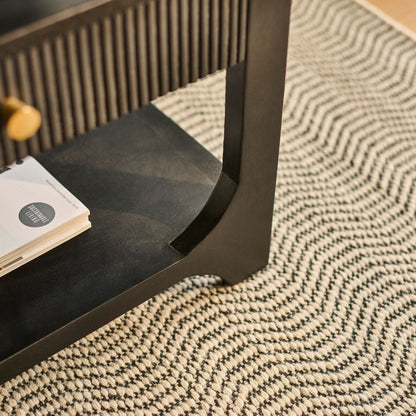 Jade Jet Black Mango Wood Rectangular Coffee Table - Laura James