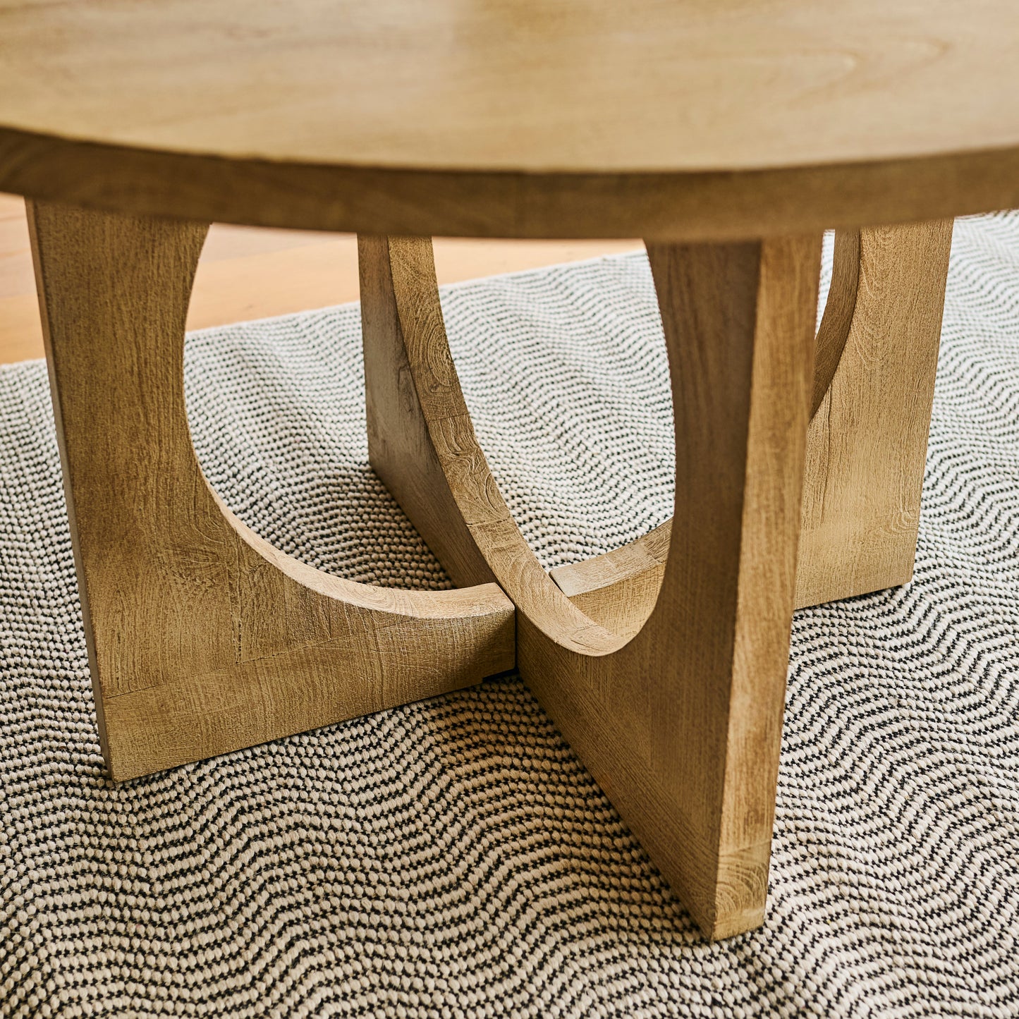 Jade 130cm Round Chalked Mango Wood Dining Table - Laura James