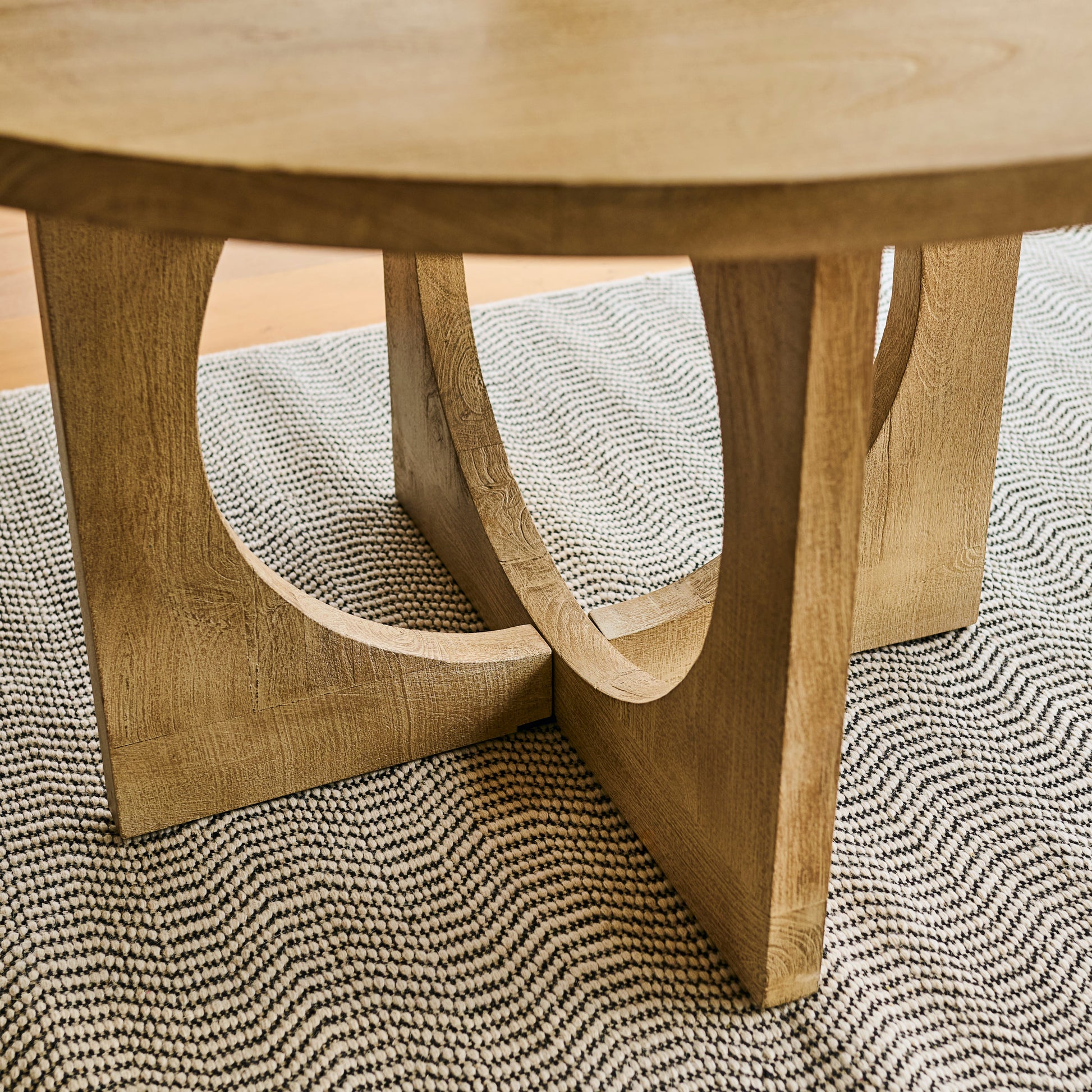 Jade 130cm Round Chalked Mango Wood Dining Table - Laura James