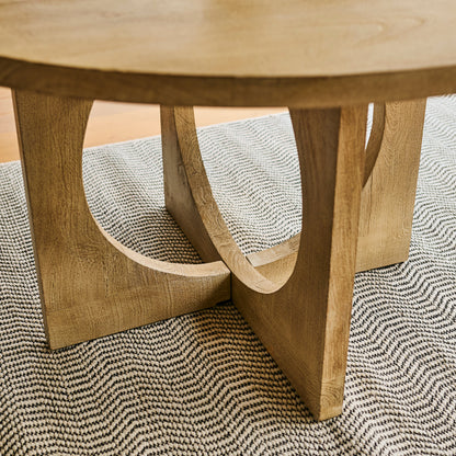 Jade 130cm Round Chalked Mango Wood Dining Table - Laura James
