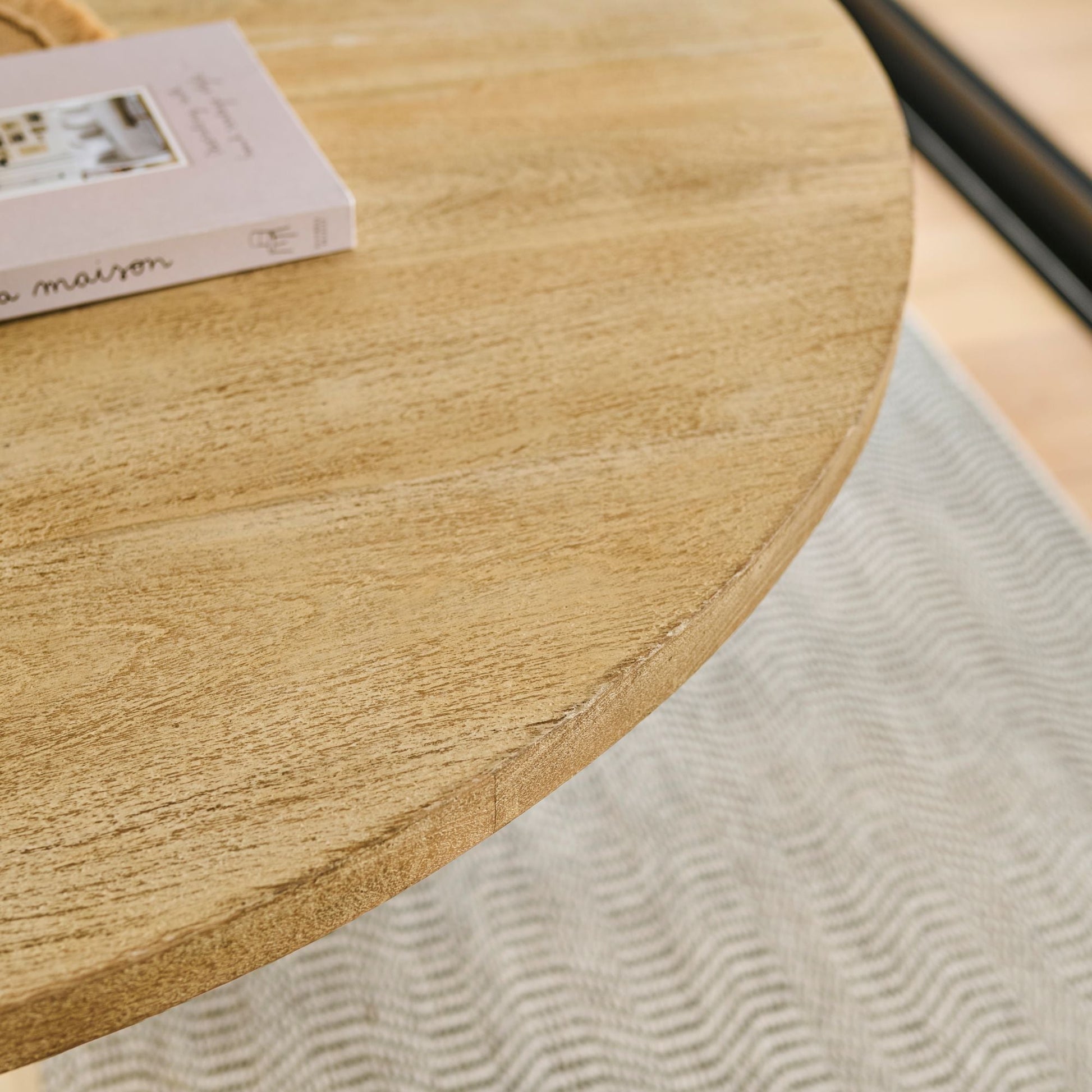 Jade 130cm Round Chalked Mango Wood Dining Table - Laura James