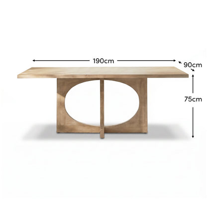 Jade 190cm Chalked Mango Wood Dining Table - Laura James