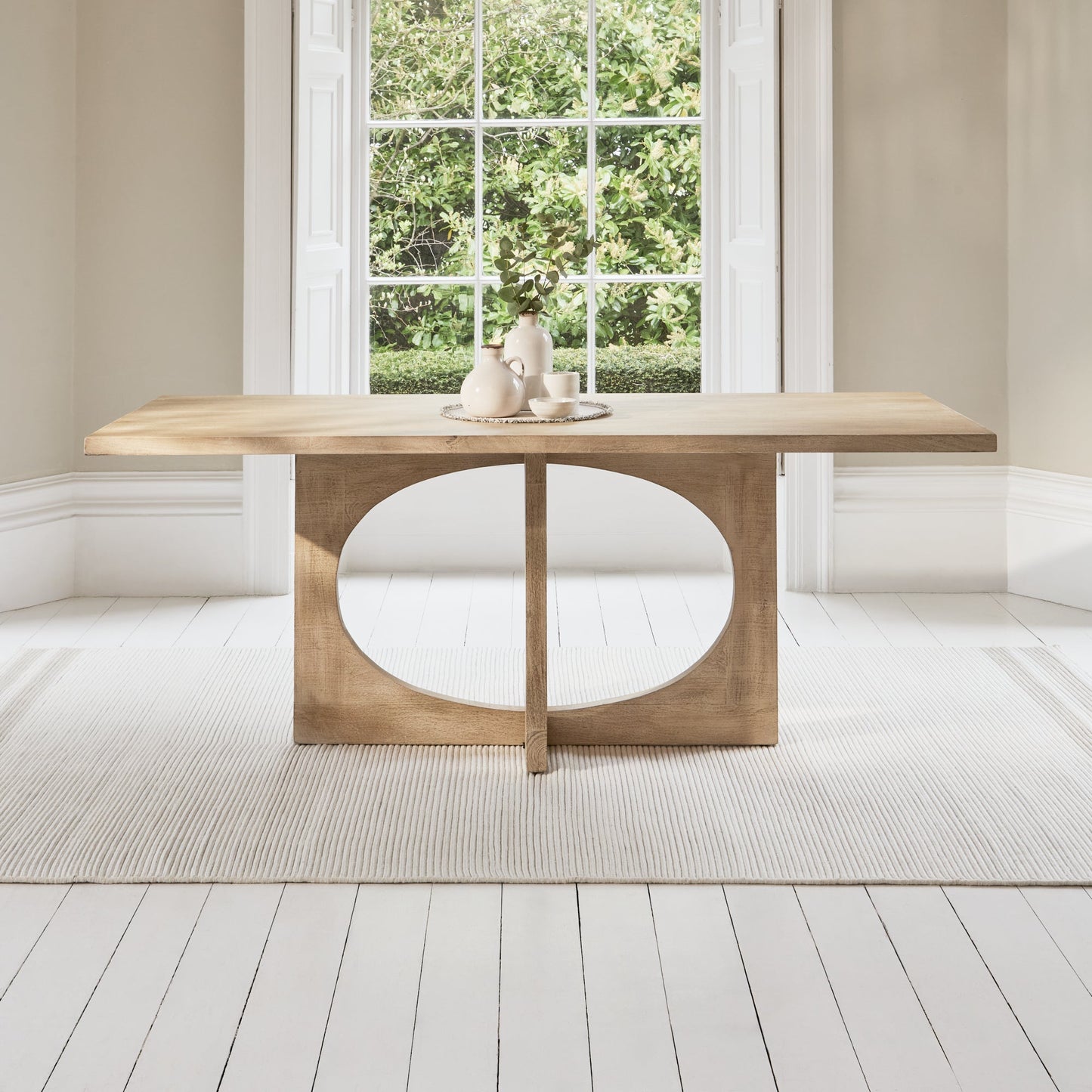 Jade 190cm Chalked Mango Wood Dining Table - Laura James