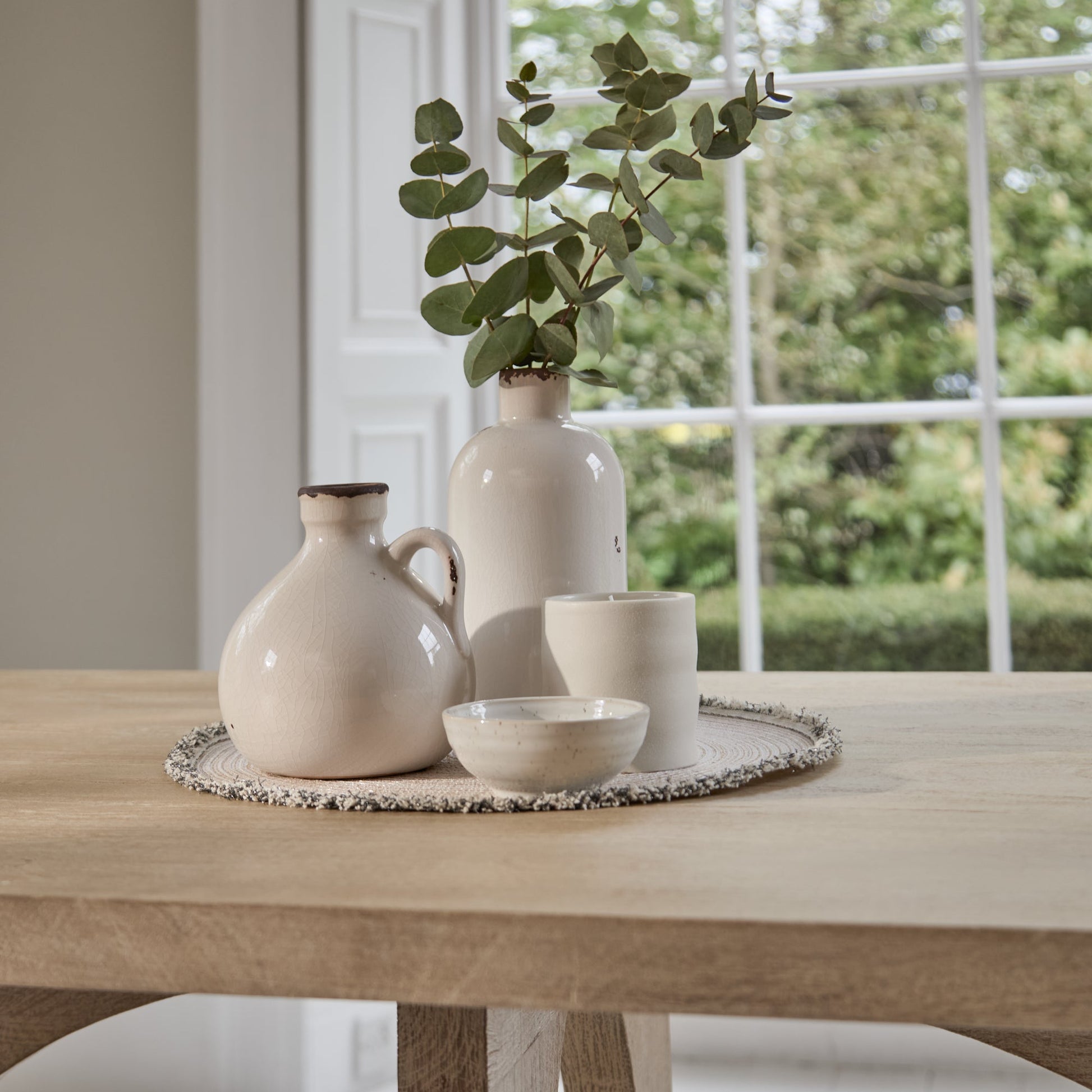 Jade 190cm Chalked Mango Wood Dining Table - Laura James
