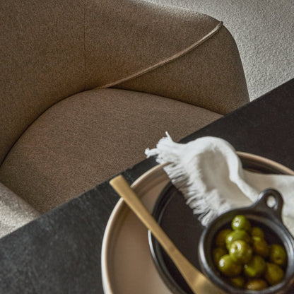 Jade Jet Black Rectangular Acacia Dining Table Set - 6 Seater - Freya Fossil Chairs with Black Legs - Laura James 