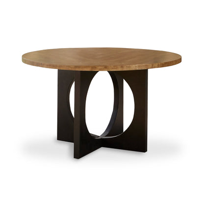 Jade Round Jet Black Mango Wood Dining Table - Laura James

