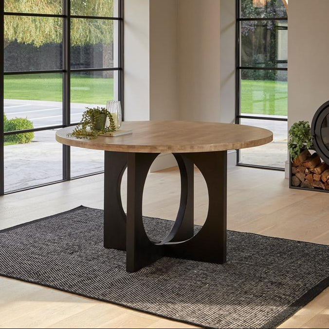Jade Round Mango Wood Seater Dining Set with Freya Boucle Dining