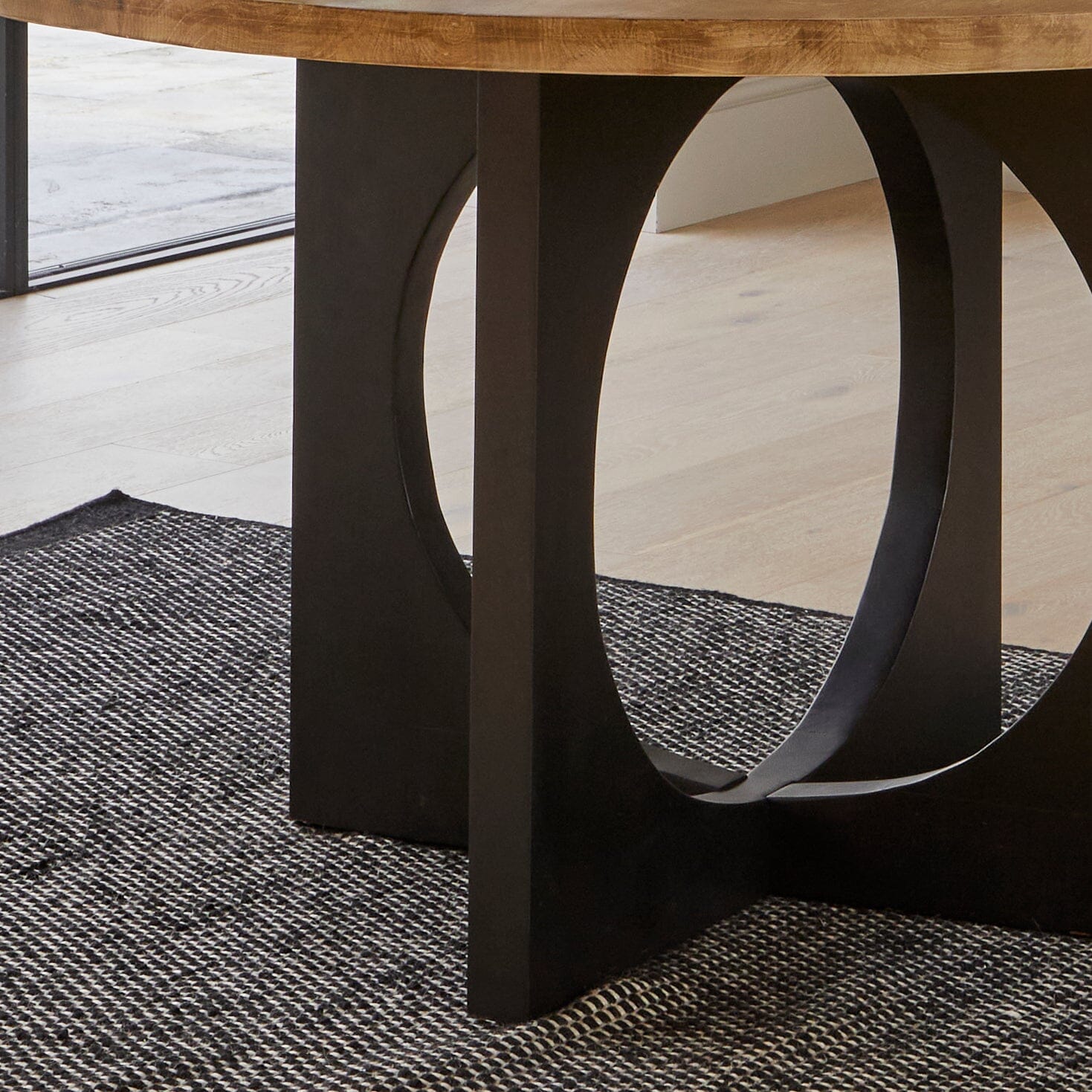 Jade Round Jet Black Mango Wood Dining Table - Laura James

