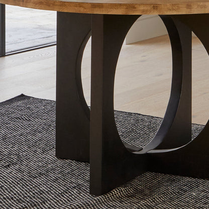 Jade Round Jet Black Mango Wood Dining Table - Laura James
