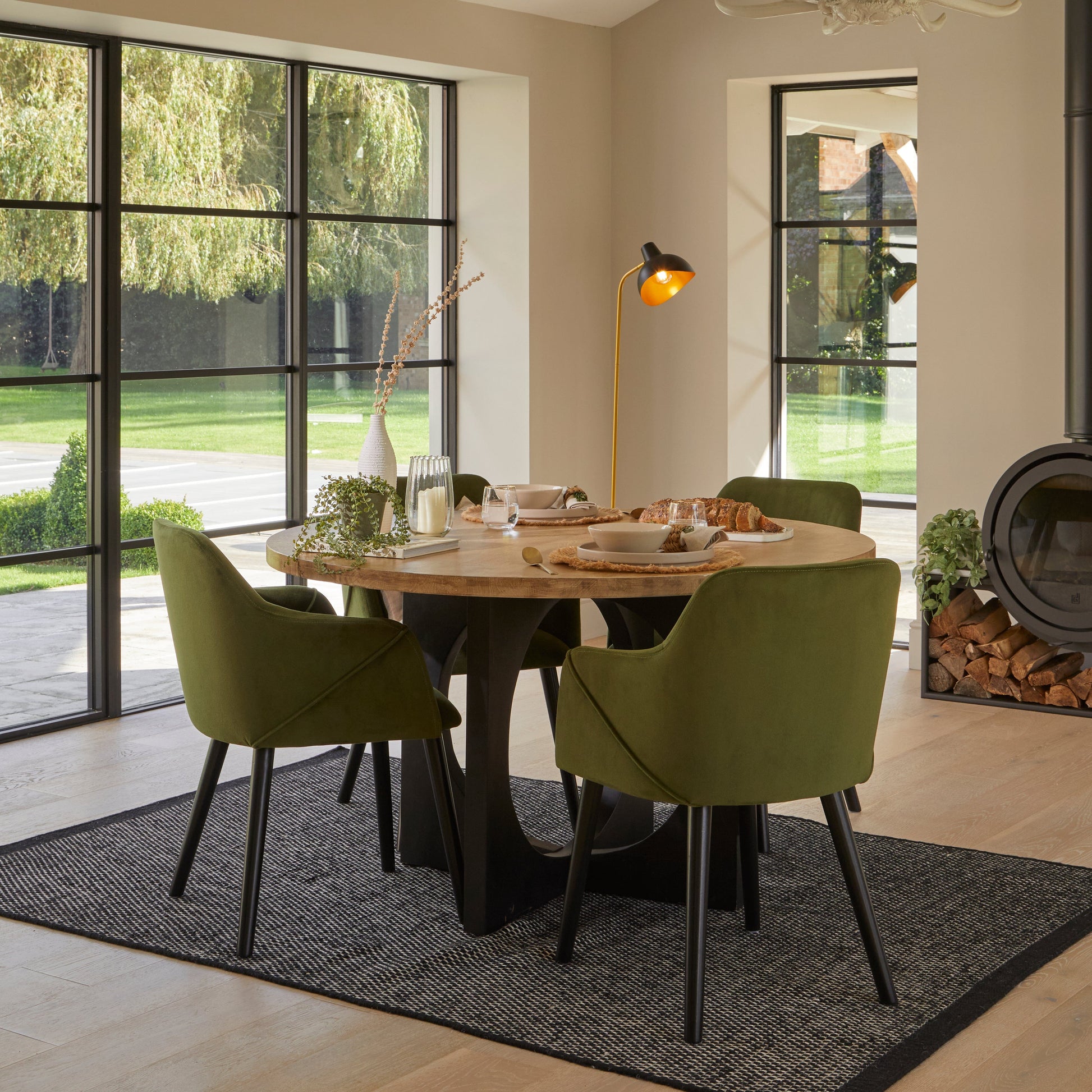 Jade Round Jet Black Mango Wood Dining Table Laura James Laura