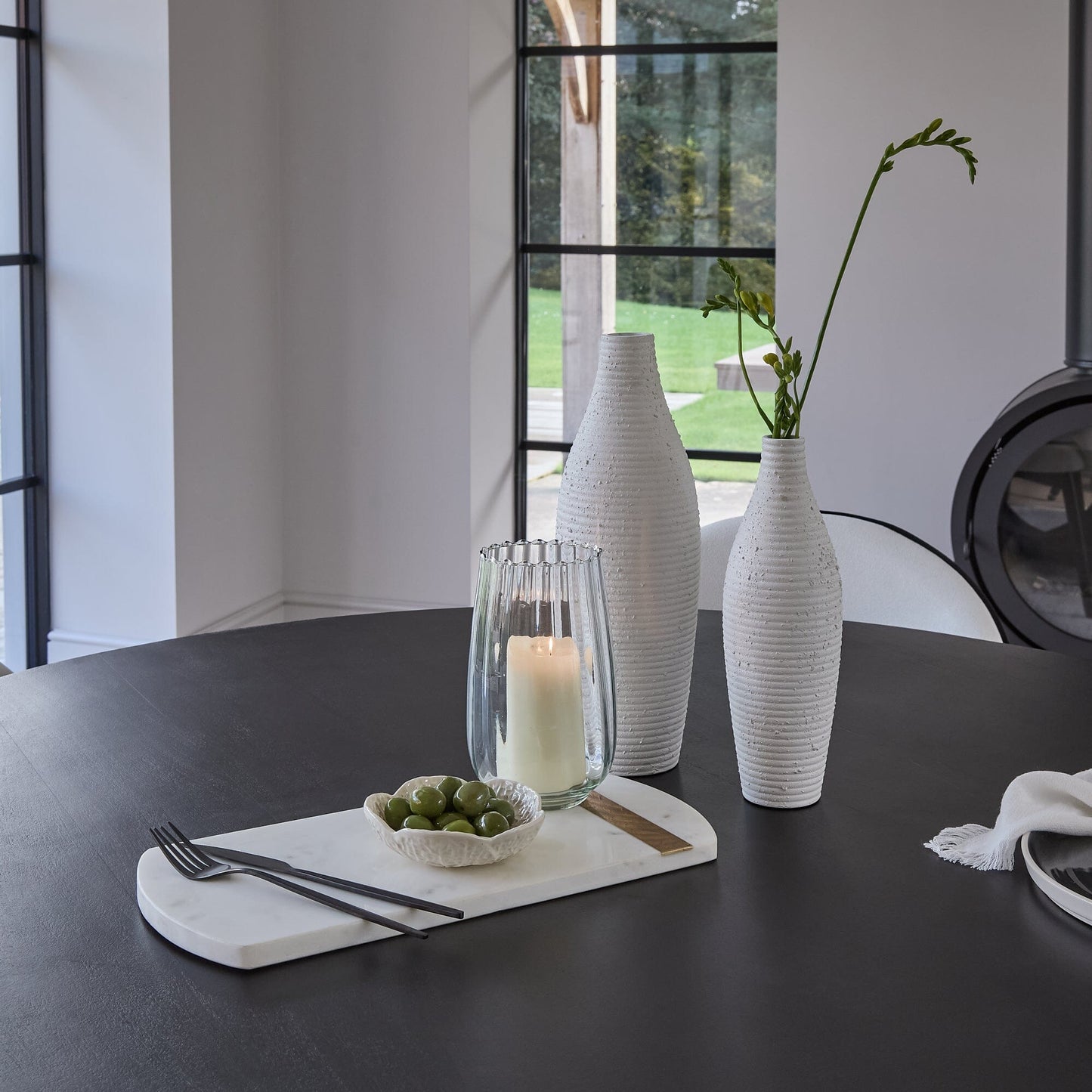 Ripley Ceramic Vase -  Concrete Effect - 33cm