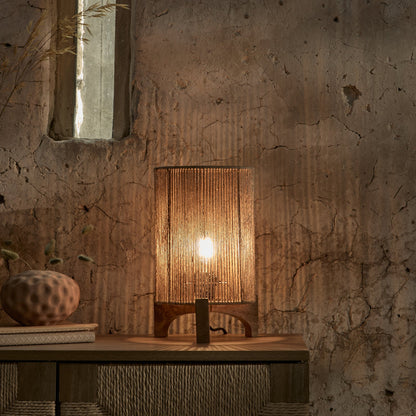 Konduru Natural Jute & Mango Wood Table Lamp - 30cm - Laura James 