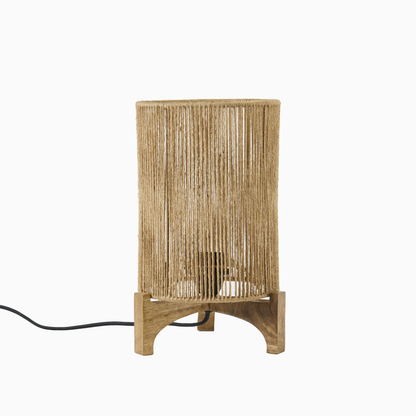 Konduru Natural Jute & Mango Wood Table Lamp - 30cm - Laura James 