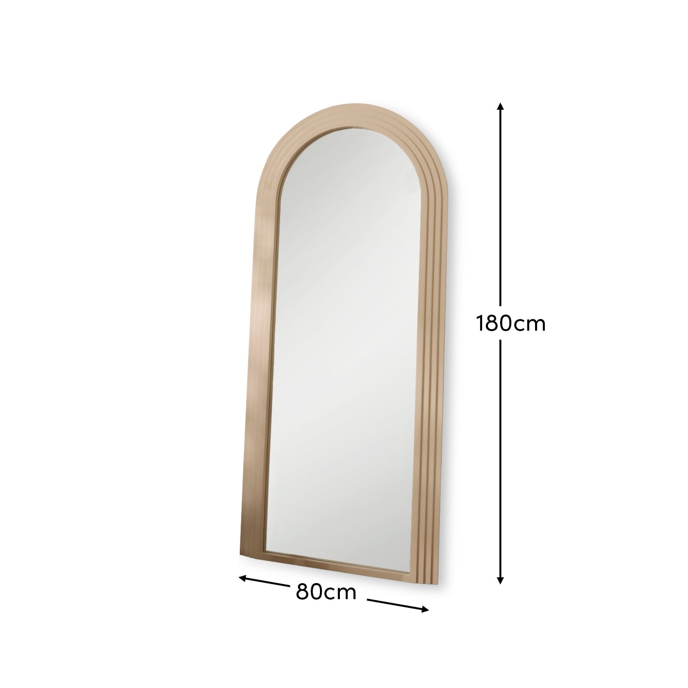Kubu 180 x 80cm Wooden Arch Mirror - Taupe - Laura James