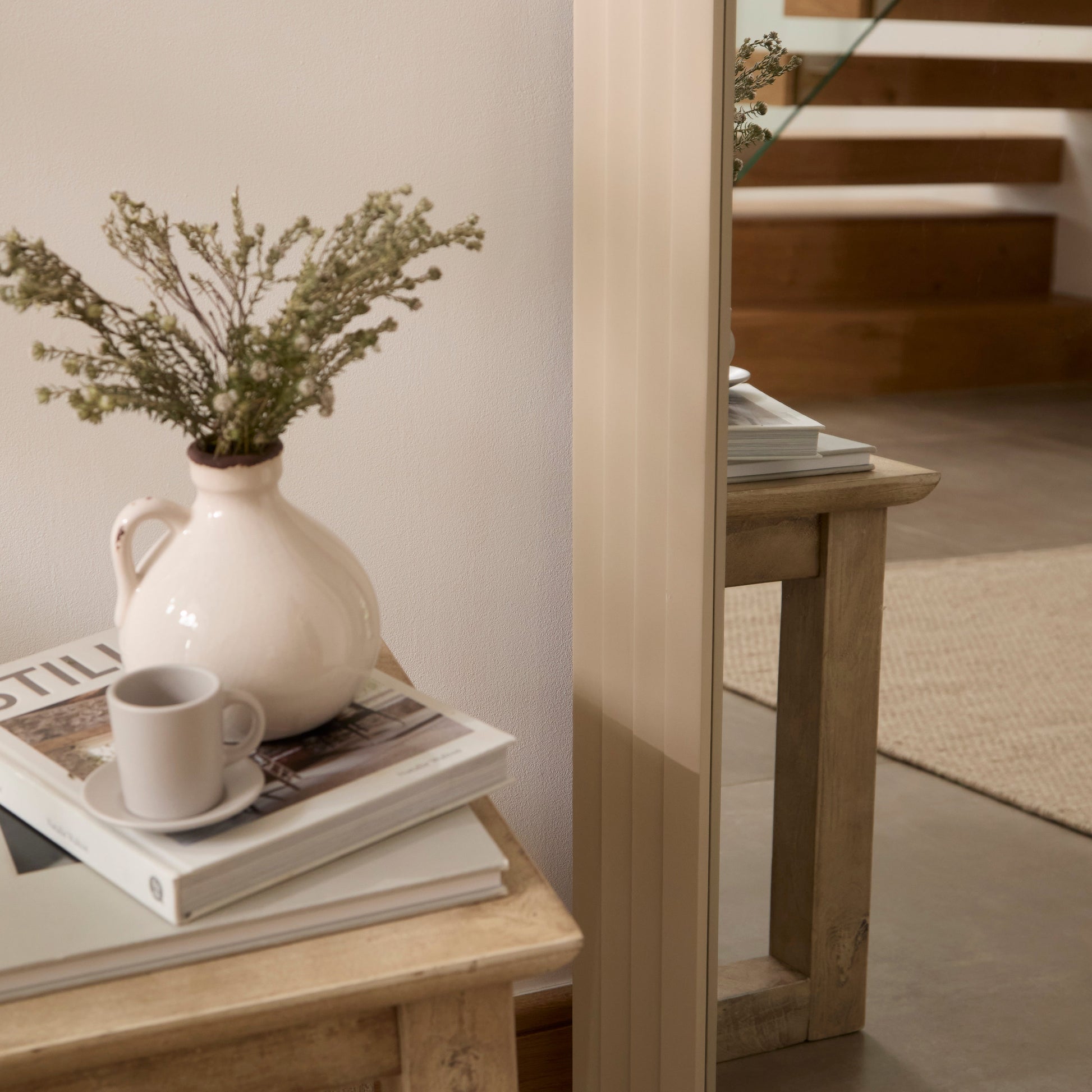 Kubu 180 x 80cm Wooden Arch Mirror - Taupe - Laura James