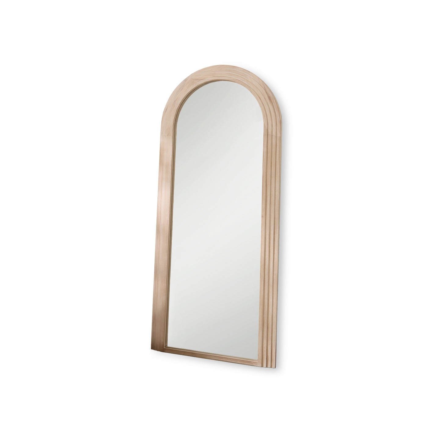 Kubu 180 x 80cm Wooden Arch Mirror - Whitewash - Laura James