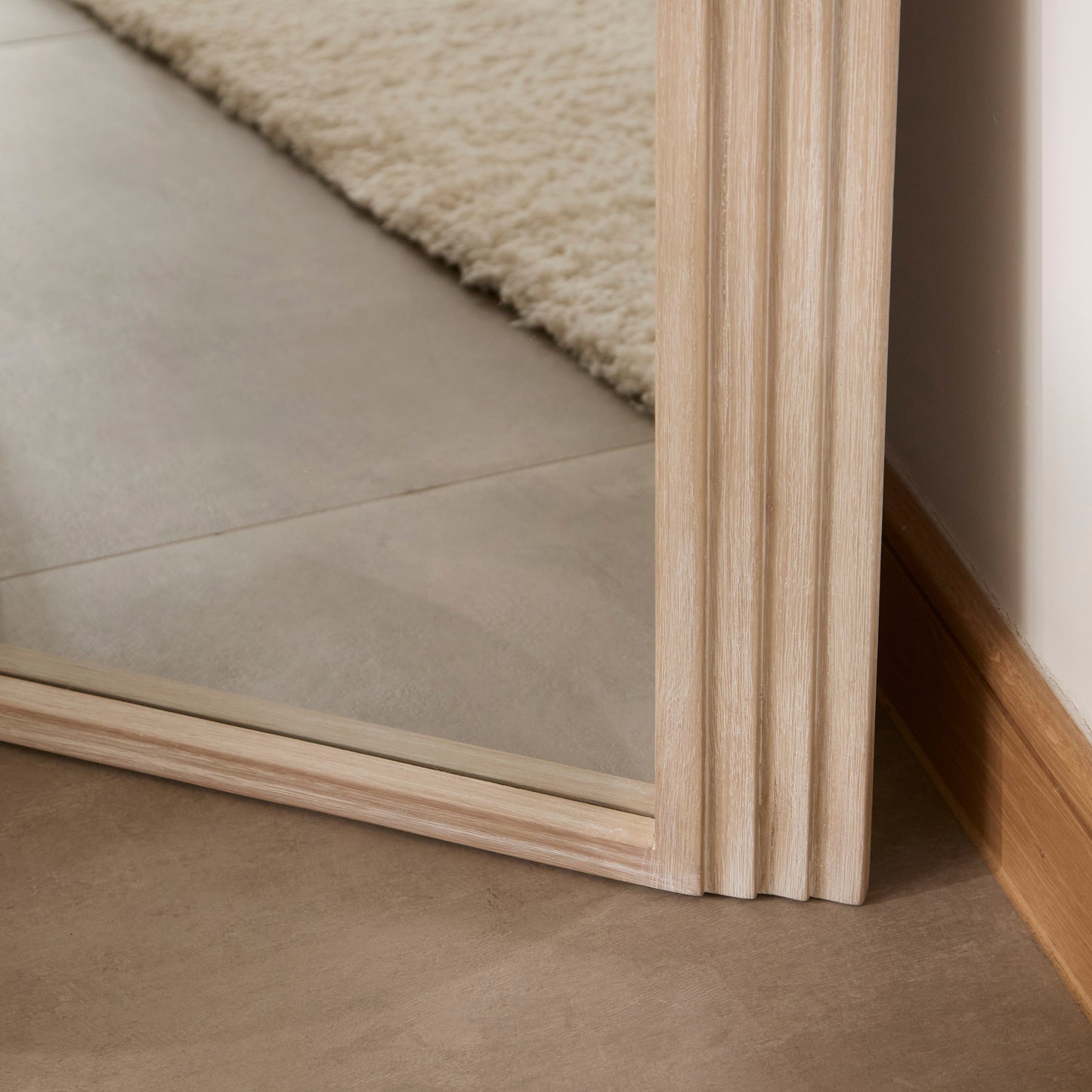 Kubu 180 x 80cm Wooden Arch Mirror - Whitewash - Laura James