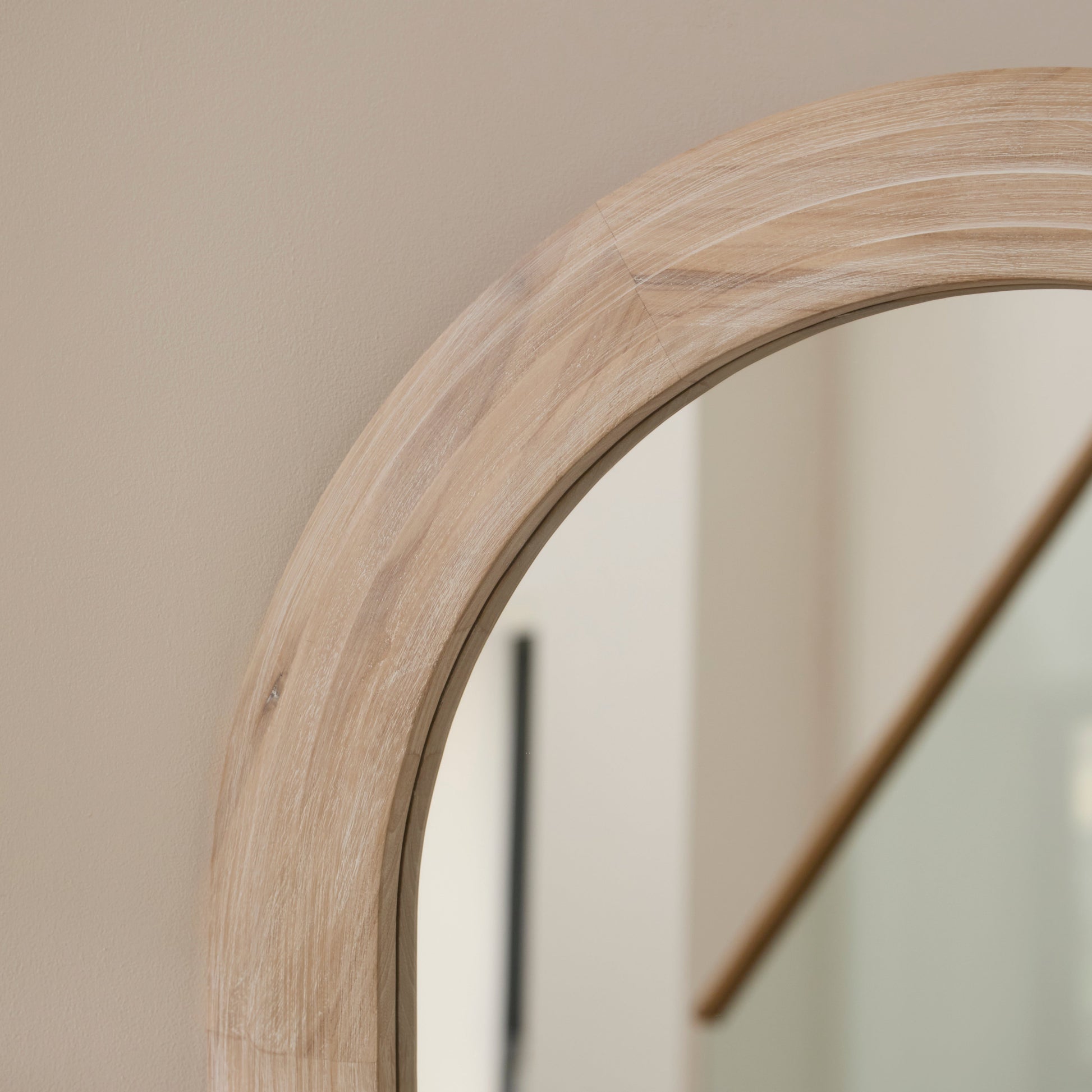 Kubu 180 x 80cm Wooden Arch Mirror - Whitewash - Laura James