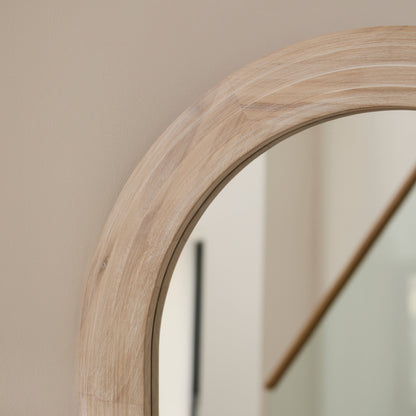 Kubu 180 x 80cm Wooden Arch Mirror - Whitewash - Laura James