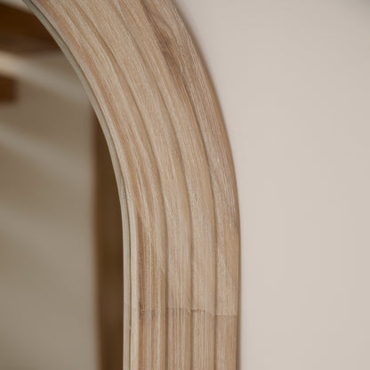 Kubu 180 x 80cm Wooden Arch Mirror - Whitewash - Laura James