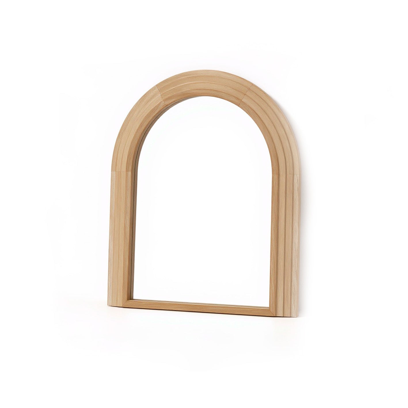 Kubu 90 x 77cm Wooden Arch Mirror - Whitewash - Laura James