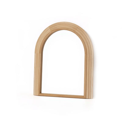 Kubu 90 x 77cm Wooden Arch Mirror - Whitewash - Laura James