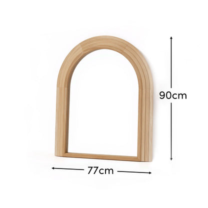 Kubu 90 x 77cm Wooden Arch Mirror - Whitewash - Laura James