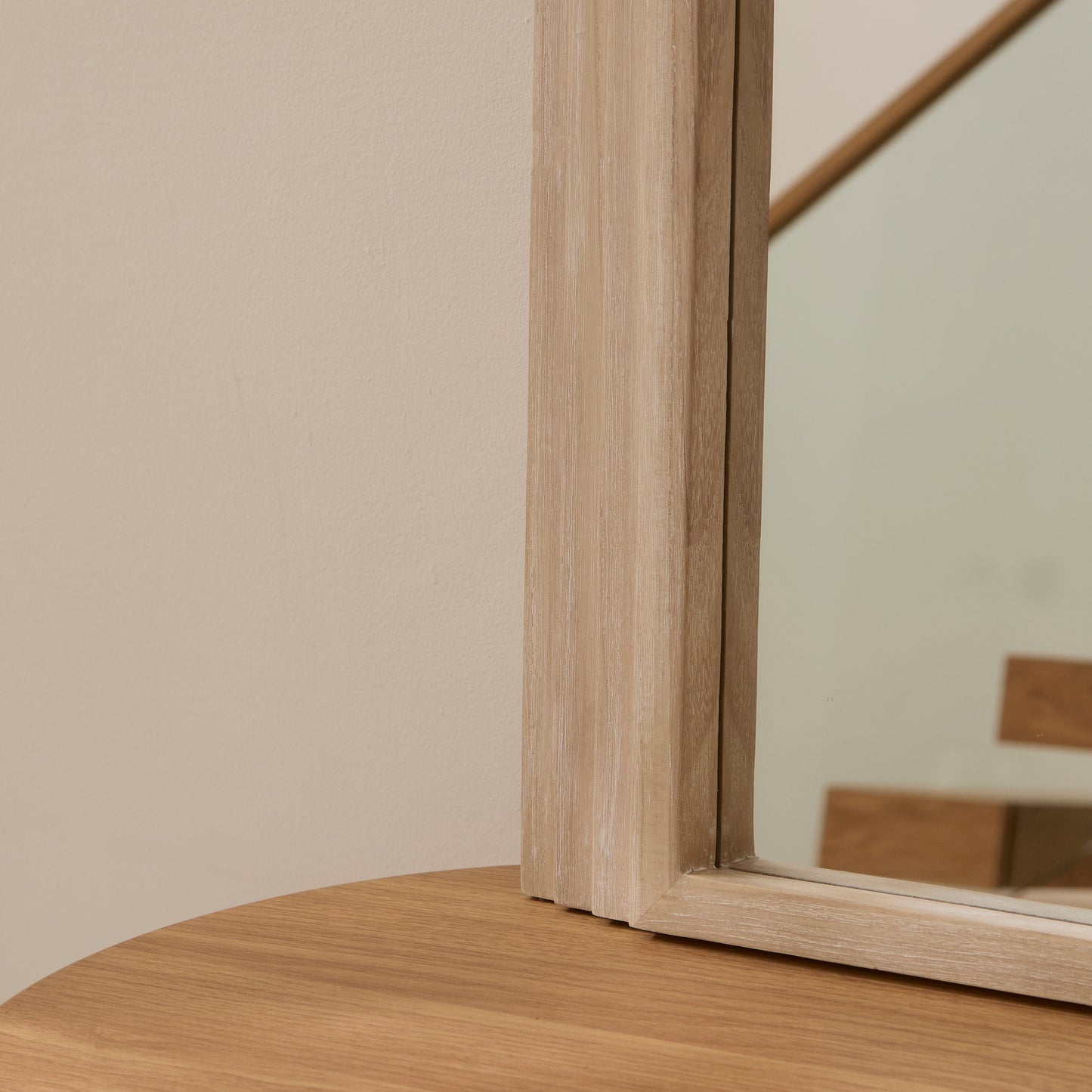 Kubu 90 x 77cm Wooden Arch Mirror - Whitewash - Laura James