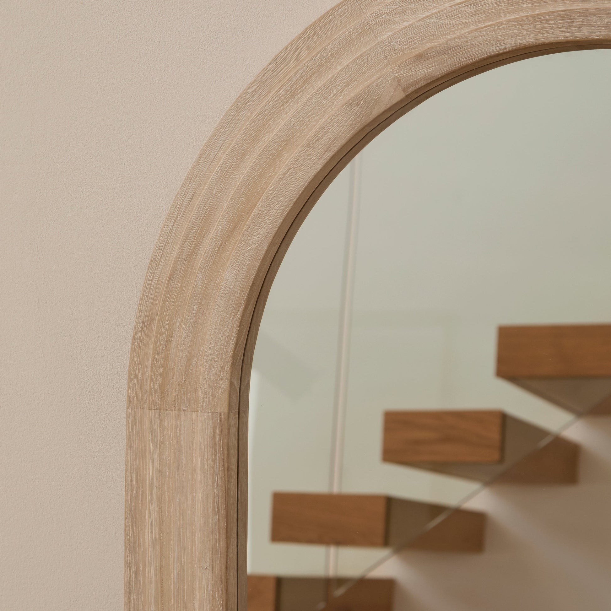 Kubu 90 x 77cm Wooden Arch Mirror - Whitewash - Laura James