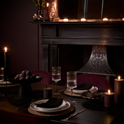 Raleigh 160cm Black Oak Dining Table Set - 6 Seater - Marilyn Dining Chairs - Burgundy Red with Black Oak Legs -  Laura James