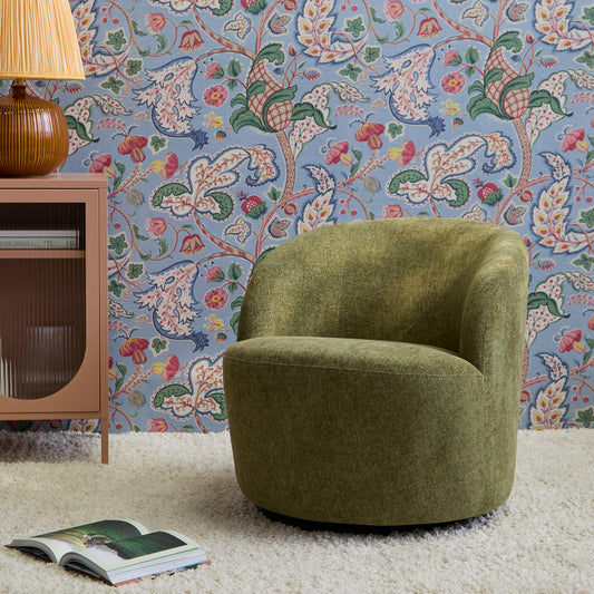Sawyer 68cm Swivel Armchair - Moss Green - Laura James