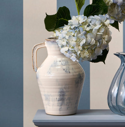 Sintra Ceramic 24.5cm Vase with Handle - Cornflower Reactive Glaze - Laura James