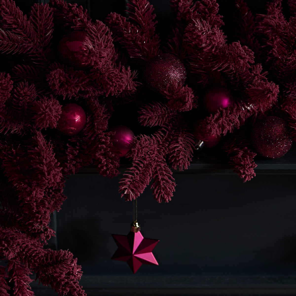 Valen Shatterproof Mixed Baubles - Set of 30 - Burgundy Red - Laura James