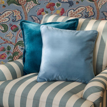 Brea Armchair -  Blue Stripe with Whitewash Legs - Laura James