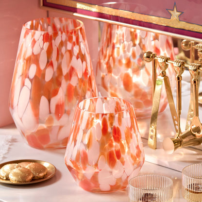 Lazio 28cm Glass Vase - Paprika Confetti