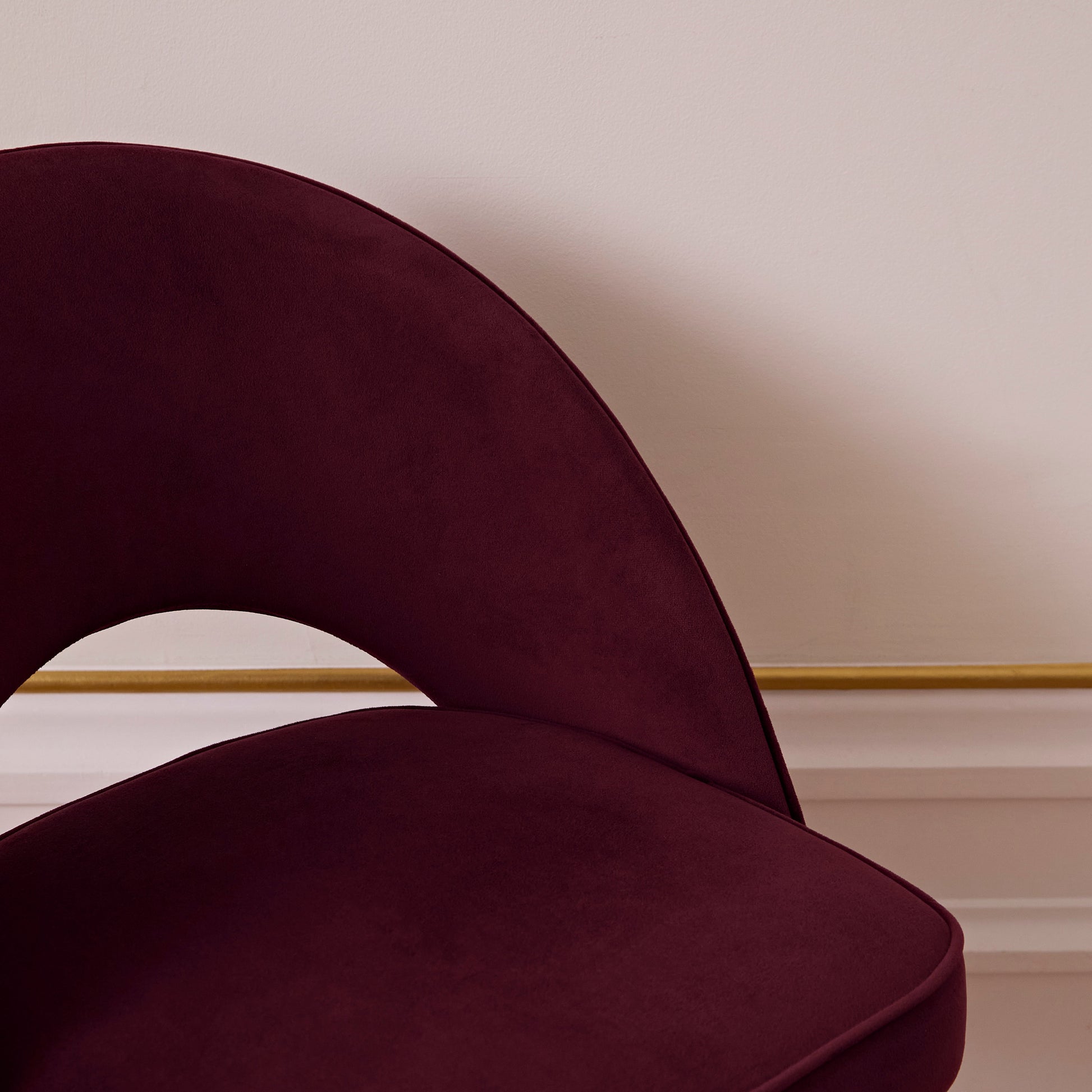 Marilyn Dining Chair - Set of 2 - Burgundy Red - Black Oak Legs - Laura James