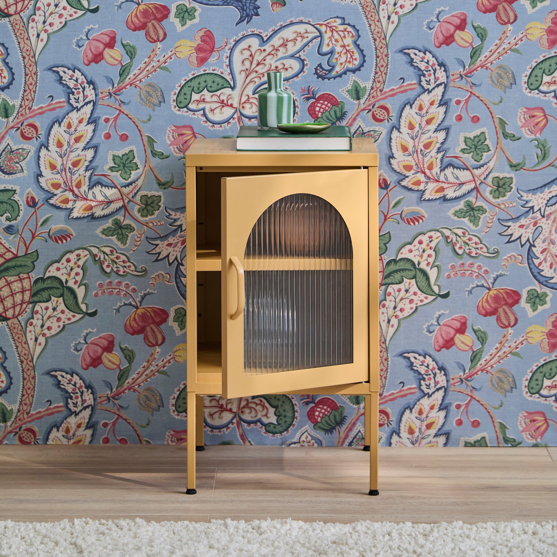 Conan Metal Bedside Table - Mustard Yellow - Laura James