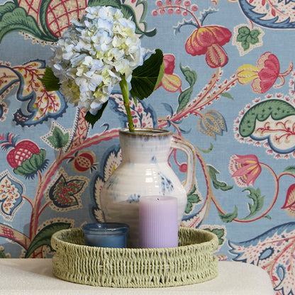 Sintra Ceramic 24.5cm Vase with Handle - Cornflower Reactive Glaze - Laura James