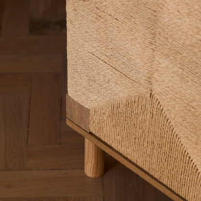 Paloma Natural Weave 3 Door Large Sideboard - Natural Oak - Laura James