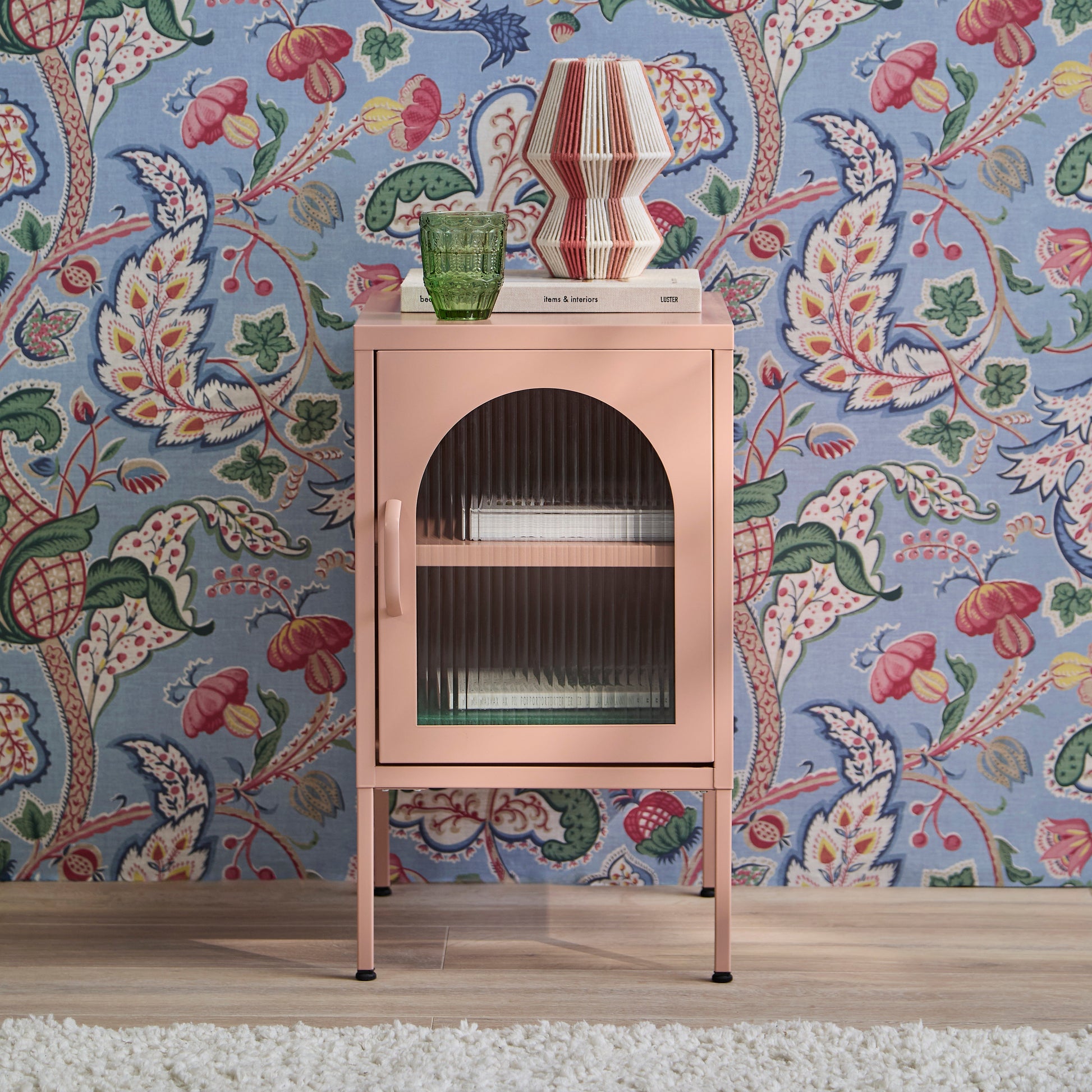 Conan Metal Bedside Table - Blush Pink - Laura James