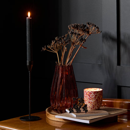 Olney Single Wick 8cm Ceramic Candle - Oud Wood & Rose Scent In Paprika