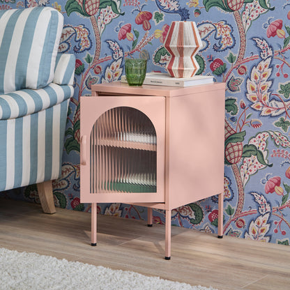 Conan Metal Bedside Table - Blush Pink - Laura James