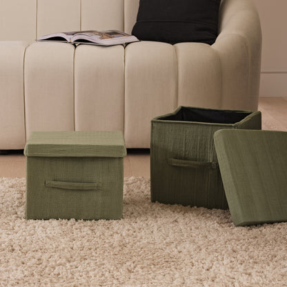Cara 24cm Basket - Olive Green Geometric - Laura James 