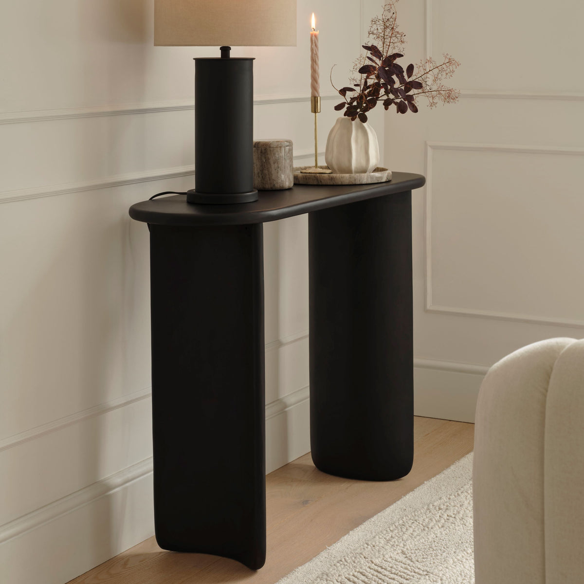Imogen Console Table - Jet Black Mango Wood - Laura James 