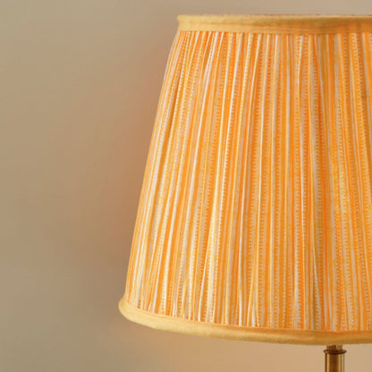 Nimana 40cm Gathered Lamp Shade - Amber Yellow Stripe - Laura James 