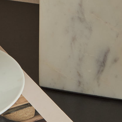 Colmar 23.5cm Marble Table Lamp Base - White Marble - Laura James 