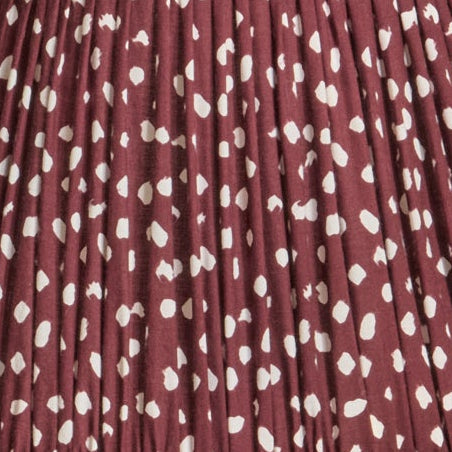 Nimana 30cm Gathered Lamp Shade - Burgundy Spot - Laura James 