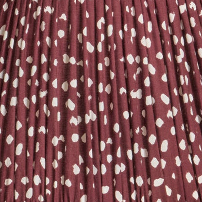 Nimana 30cm Gathered Lamp Shade - Burgundy Spot - Laura James 