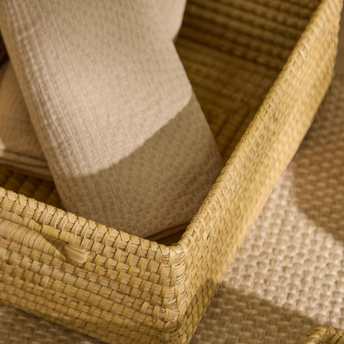 Kalna 40x30cm Rectangular Sea Grass Basket - Natural - Laura James 